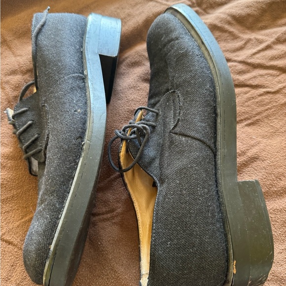 Preowned vintage Coach New York Grey Flannel Laced Loafers 10 B. - Picture 6 of 11